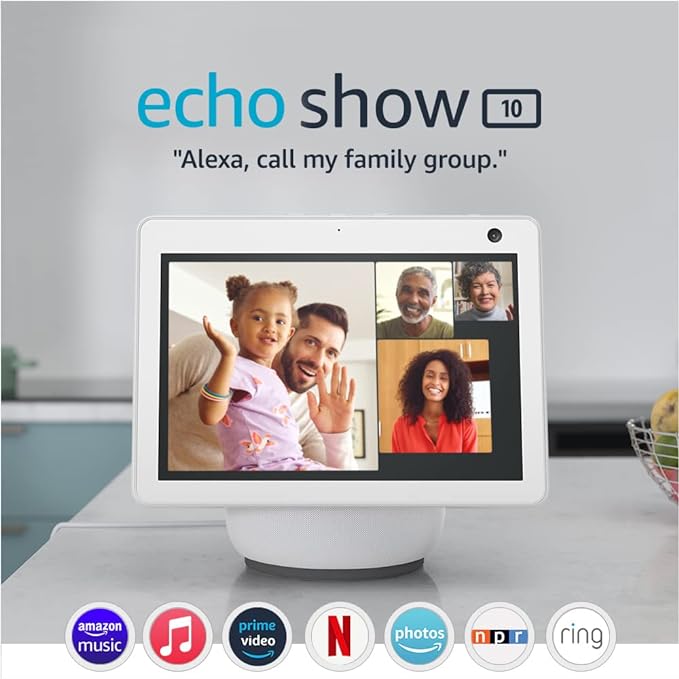  Echo Show 10 (3rd Gen), HD smart display with premium sound,  motion and Alexa